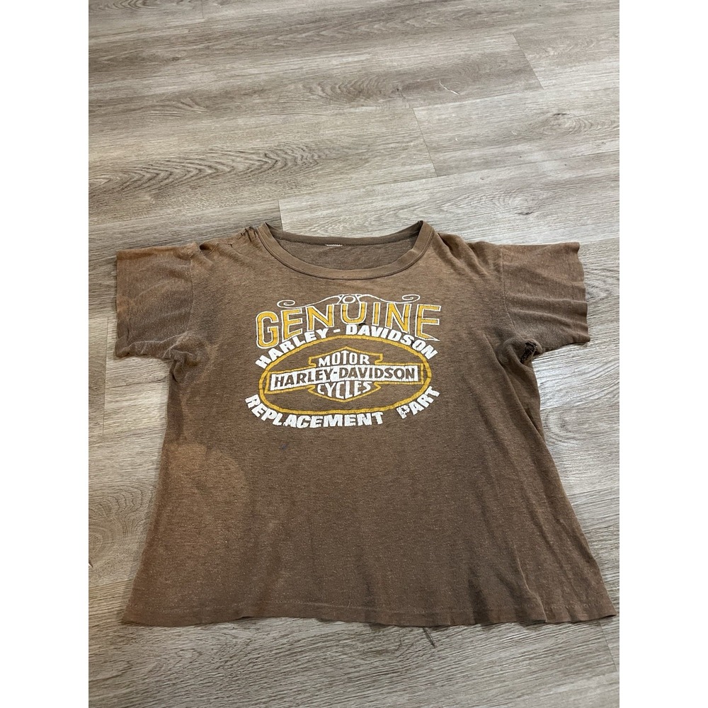 Vtg 60s 70s Distressed Harley Davidson Genuine Replacement‎ Parts Shirt Fits MD